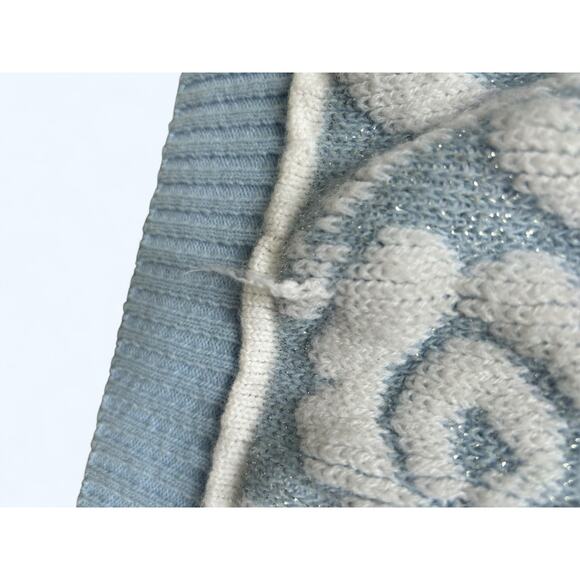 Vintage 80s Rose Pastel Sparkle Coogi Style Chunky Knit Sweater Fairy Kei M/L - Picture 5 of 10